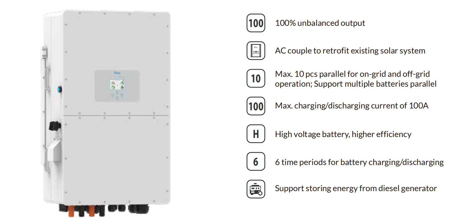 Sunrange Deye 29.9-50kW Three Phase Hybrid Inverter